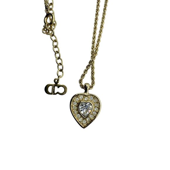 Christian Dior Necklace Gold Heart  Rare - Picture 5 of 6